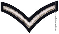 1 Stripe Chevron Badge Silver Bullion on Blue