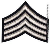 4 Stripe Chevrons Badge Silver Bullion on Blue