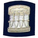 Drum Badge Silver Bullion on Blue