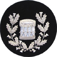 Drum Major Badge Silver Bullion on Black