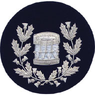 Drum Major Badge Silver Bullion on Blue