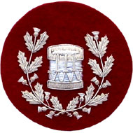 Drum Major Badge Silver Bullion on Red