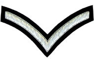 1 Stripe Chevron Badge Silver Bullion on Black