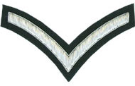 1 Stripe Chevron Badge Silver Bullion on Green
