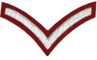 1 Stripe Chevron Badge Silver Bullion on Red