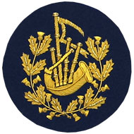 Pipe Major Badge Gold Bullion on Blue