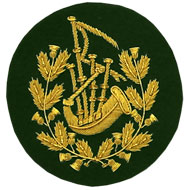 Pipe Major Badge Gold Bullion on Green