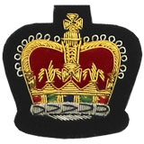 Queens Crown Badge Gold Bullion on Black