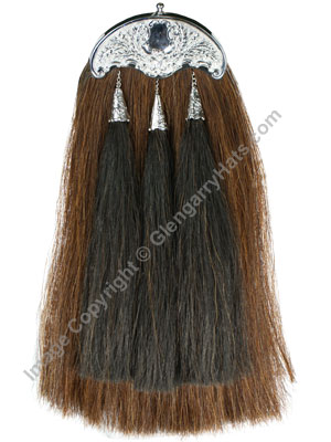 Brown Chrome 3 Tassel Horsehair Sporran
