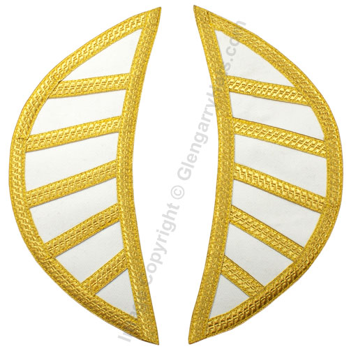 White Cotton Gold 5 Bar Trim Doublet Shoulder Shells