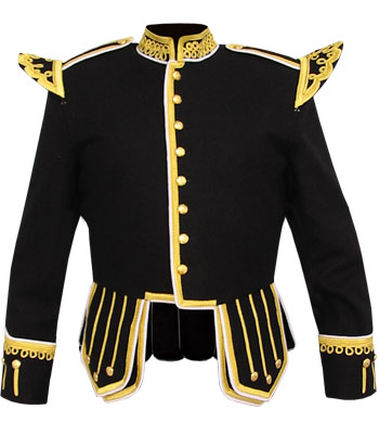 Black Wool Pipe Band Doublet