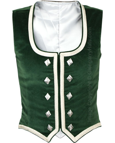 Green Velvet Highland Dance Vest