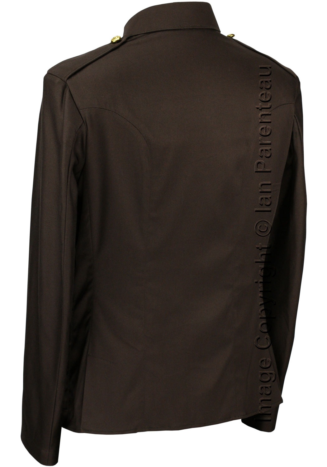 Brown Canadian Military Style 4 Pocket Cutaway Tunic - Image 4