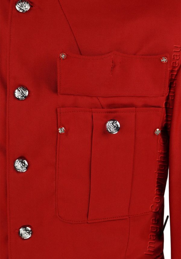 Red Canadian Military Style 4 Pocket Cutaway Tunic
