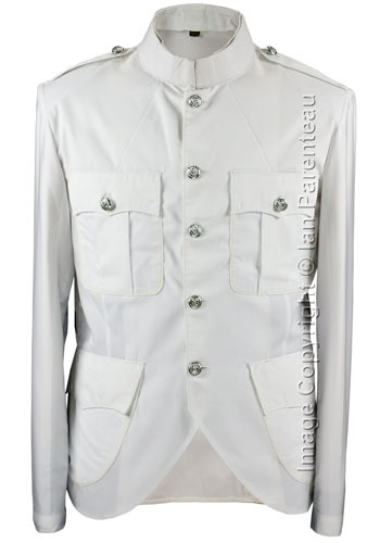 White Canadian Military Style 4 Pocket Cutaway Tunic