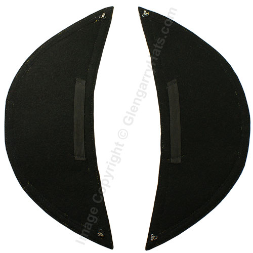 Black Melton Wool Gold 5 Bar Trim Doublet Shoulder Shells