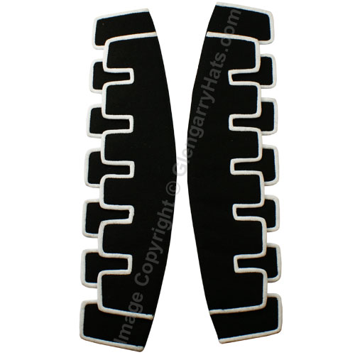 Black Melton Wool White Piping Castellated Trim Doublet Shoulder Shells