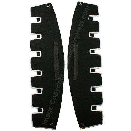 Black Melton Wool Silver Braid Castellated Trim Doublet Shoulder Shells
