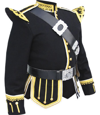 Black Wool Pipe Band Doublet