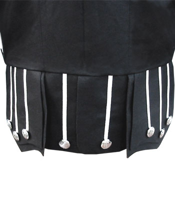 Black Traditional Scots Guards Style Doublet with Castellated Shoulder Shells - Image 4