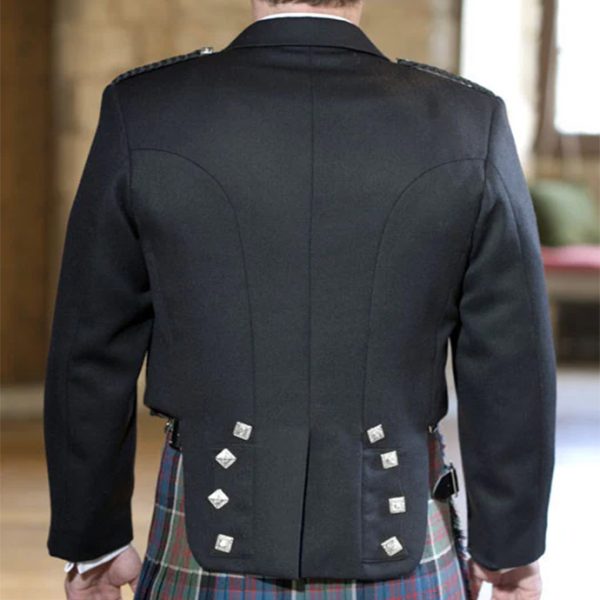 Prince Charlie Jacket With Vest Black Color