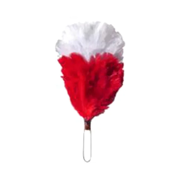 Feather Hackle White Red 4 Inches