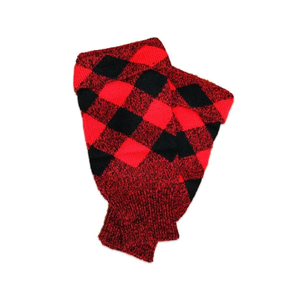 Acrylic Wool Scottish Hose Top Diced Red And Black